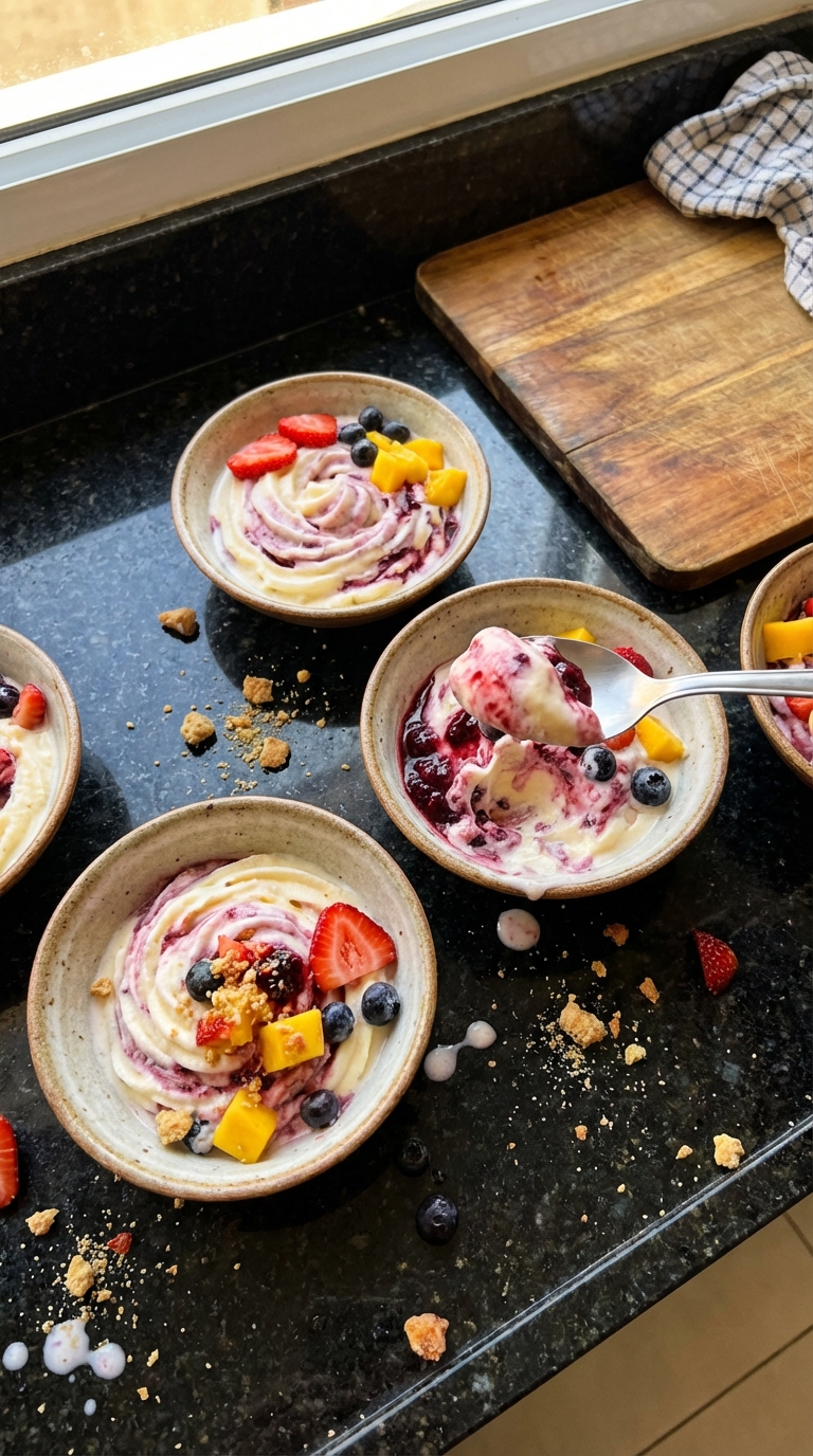 Picadas festa de iogurte congelado