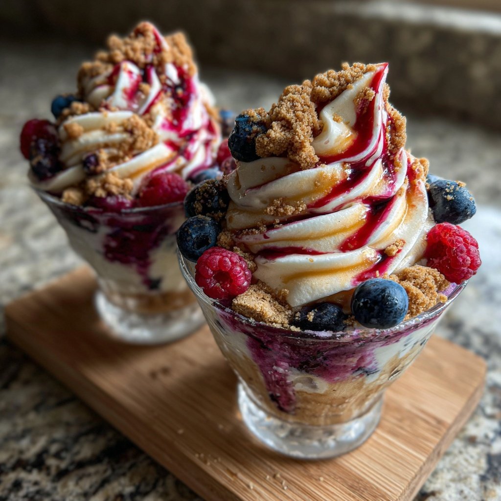 Taças de iogurte congelado estilo biscoito