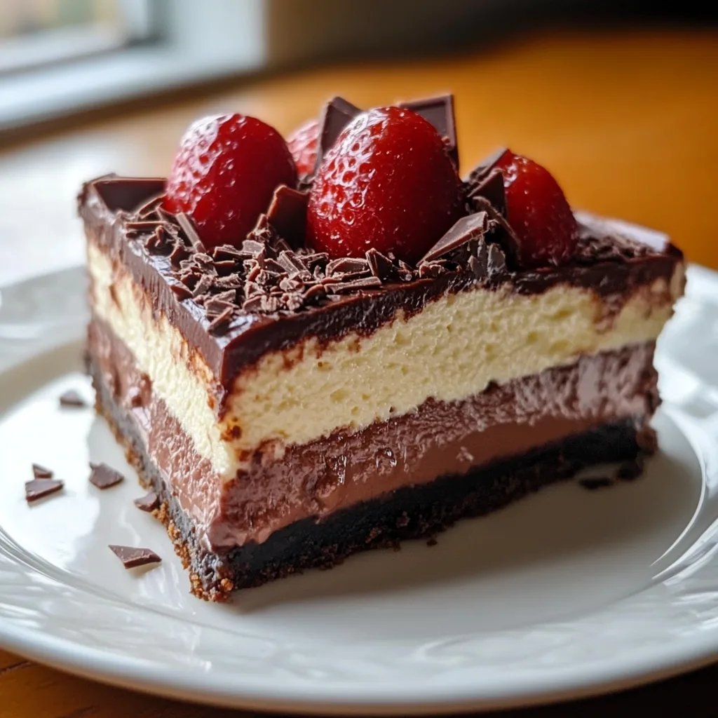 Cheesecake Triplo de Chocolate