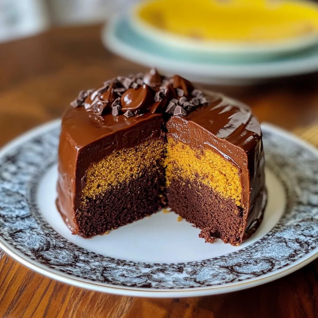 Bolo mármore de cenoura com chocolate