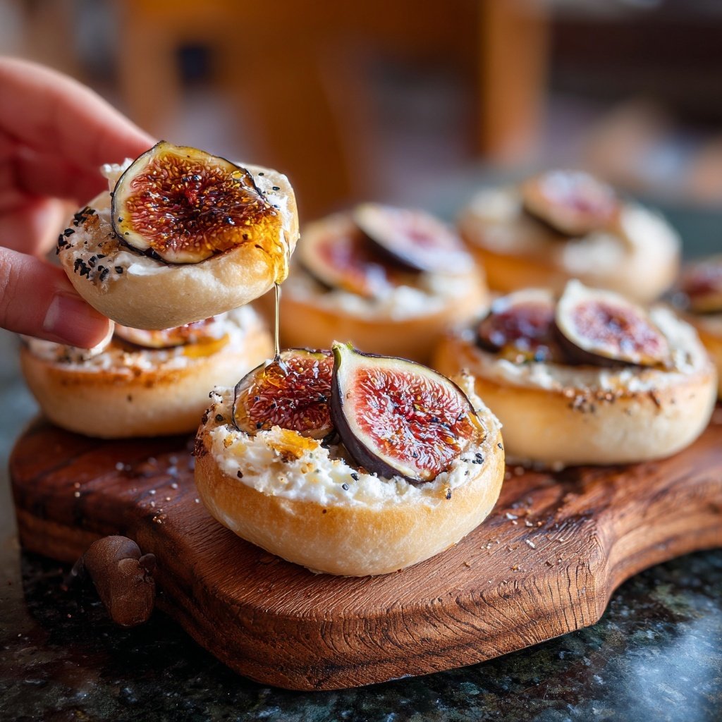 Bagels de Iogurte Grego com Figos