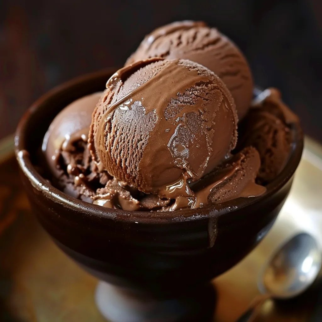 Sorvete de Chocolate Rico e Cremoso