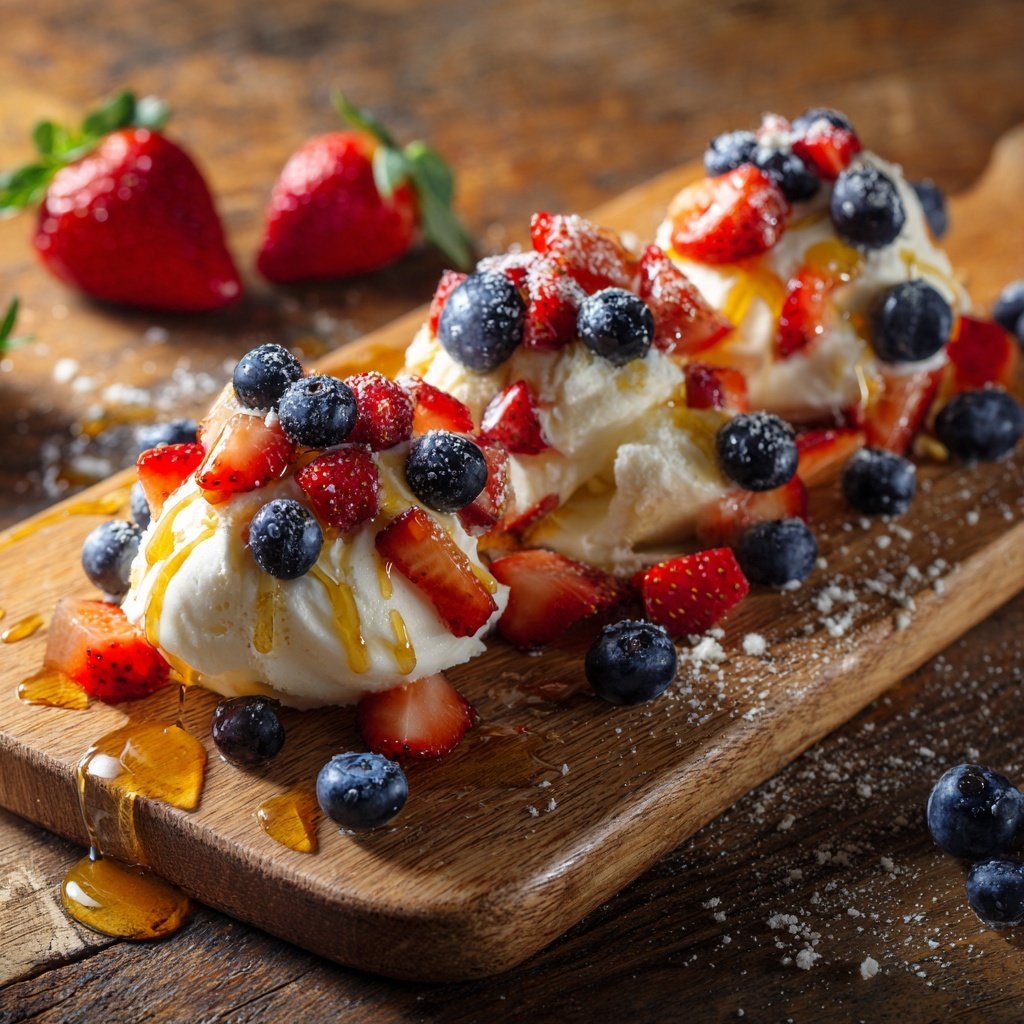 Picadas fusão de iogurte congelado com frutas