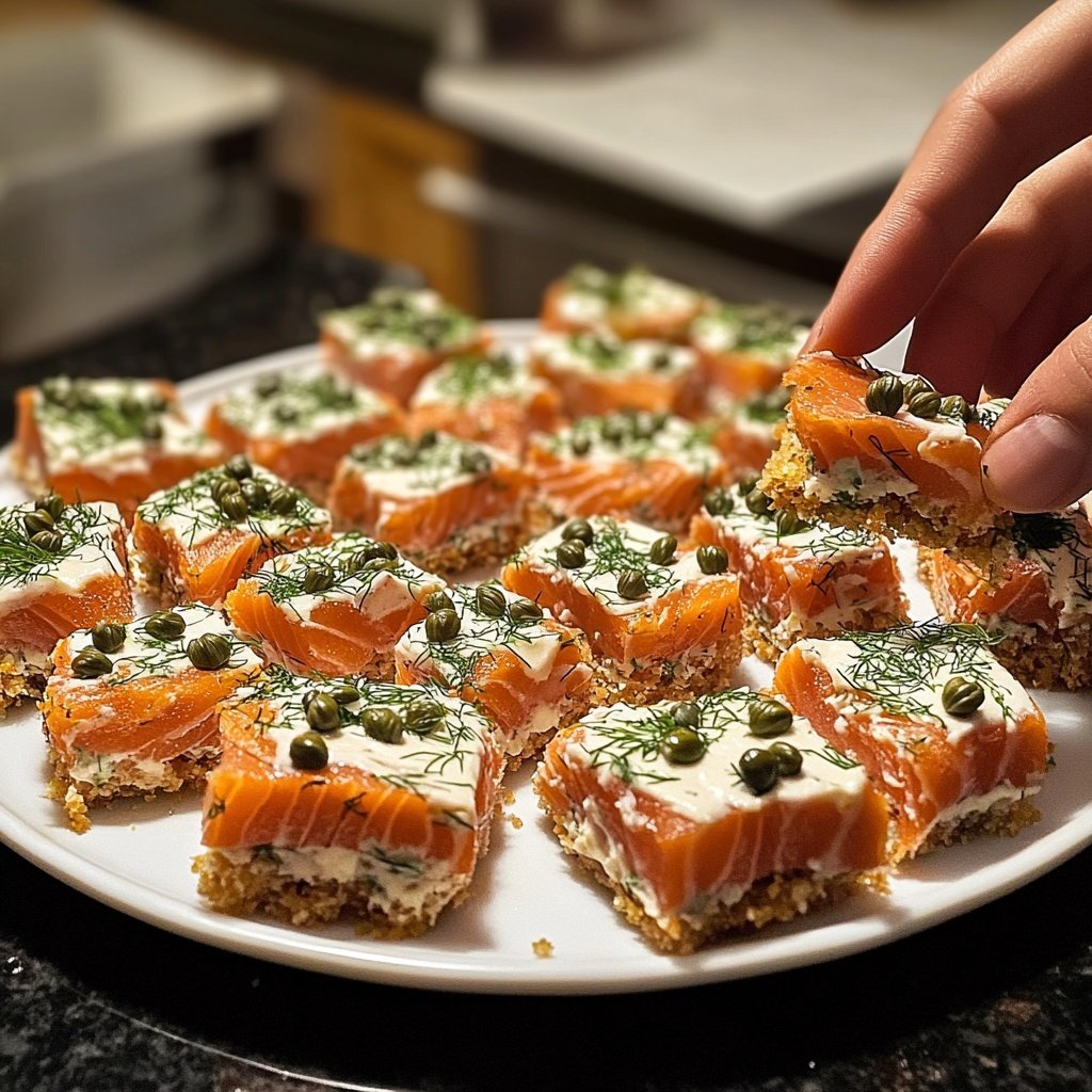 Salmão defumado bocados aperitivo