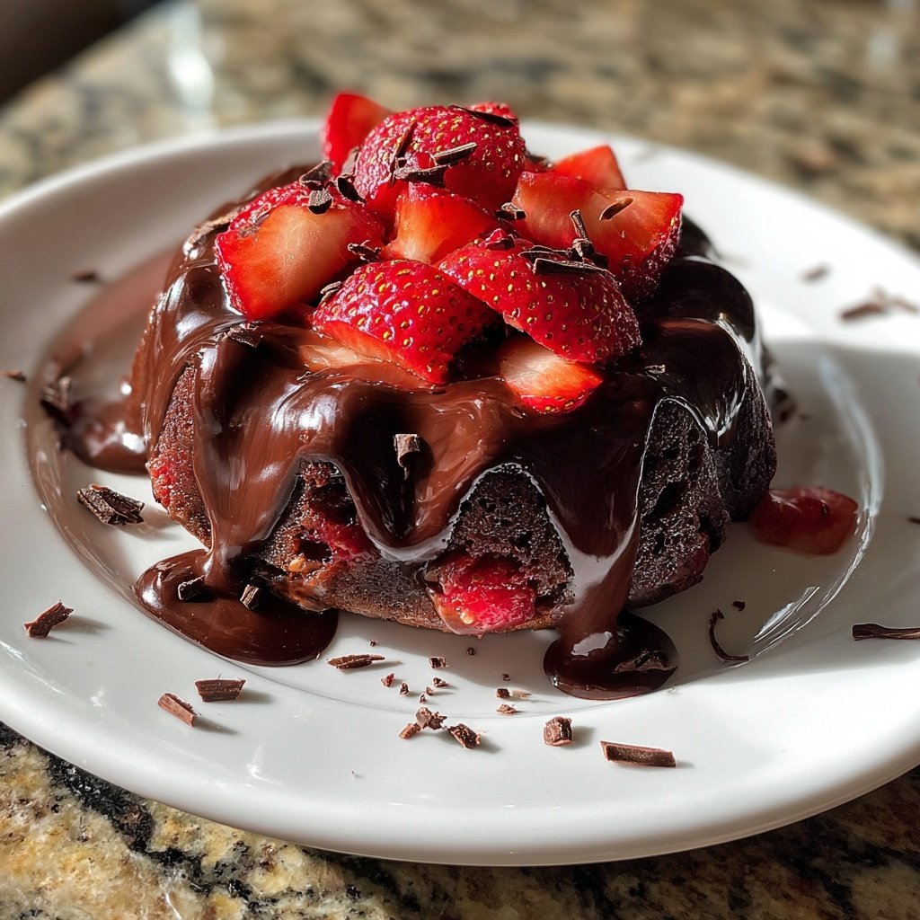 Guloseima tropical de morango com chocolate