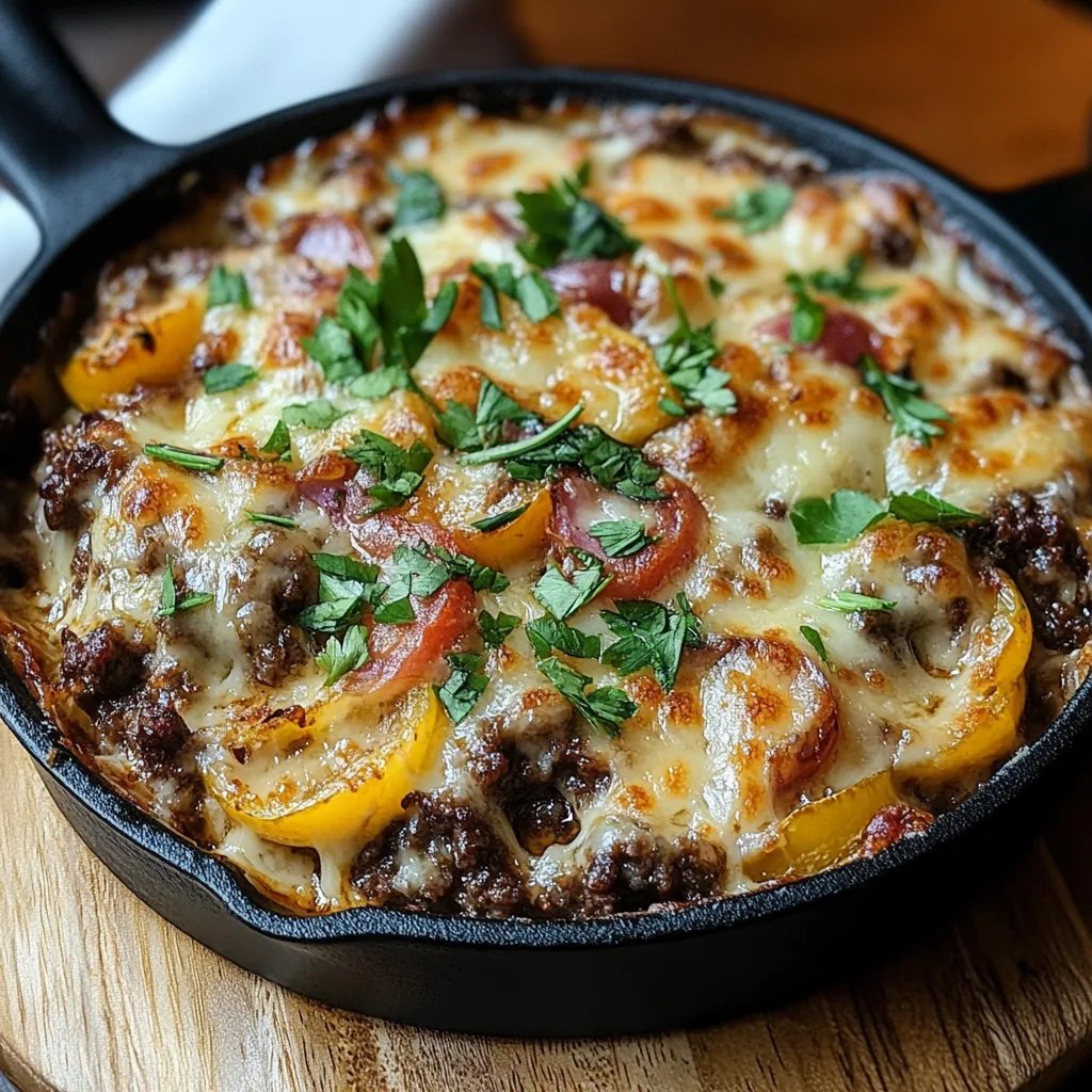 <p>Caçarola de Cheeseburger Estilo Carnívoro na Frigideira: Uma Receita Incrível e Definitiva</p>