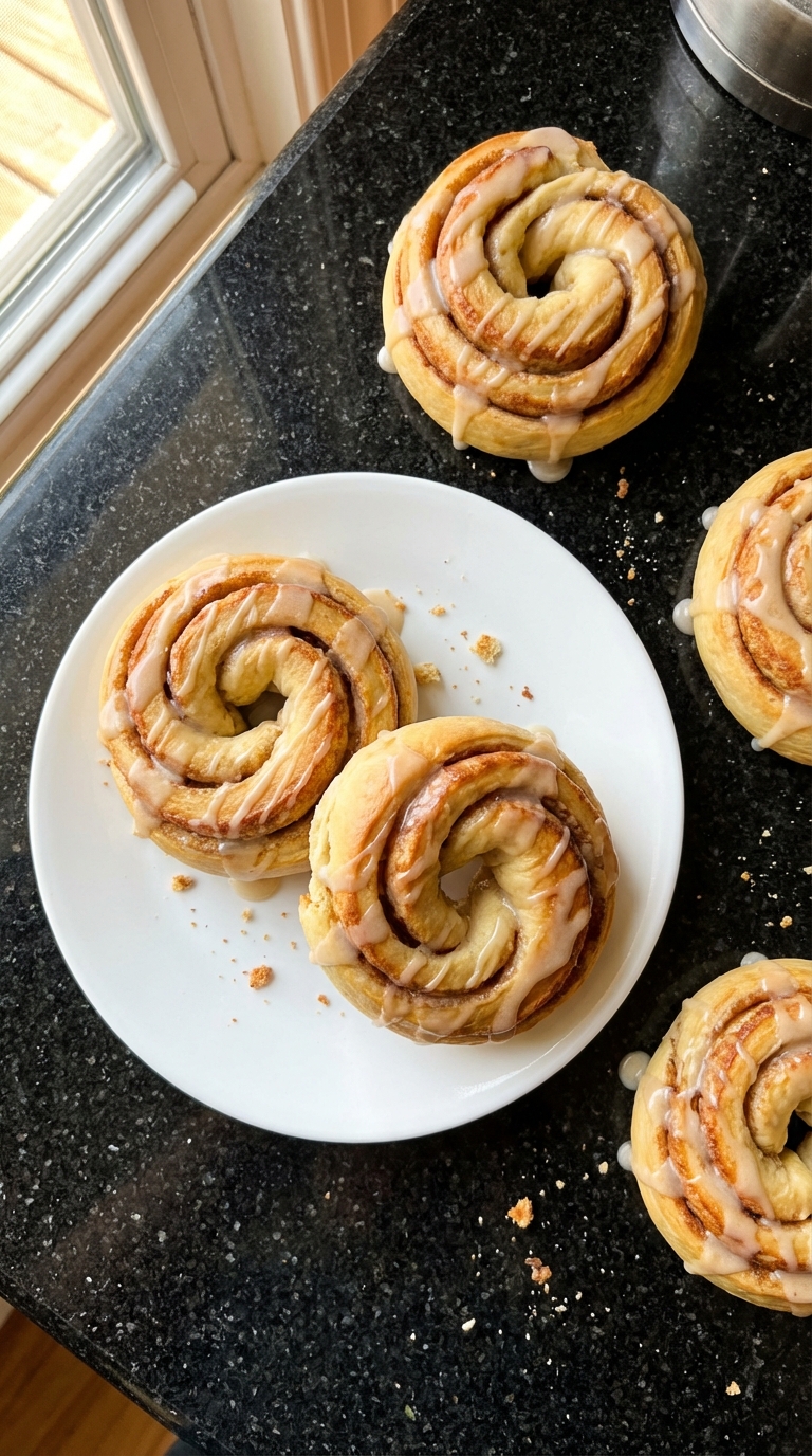 Bagels de requesão estilo rolo de canela