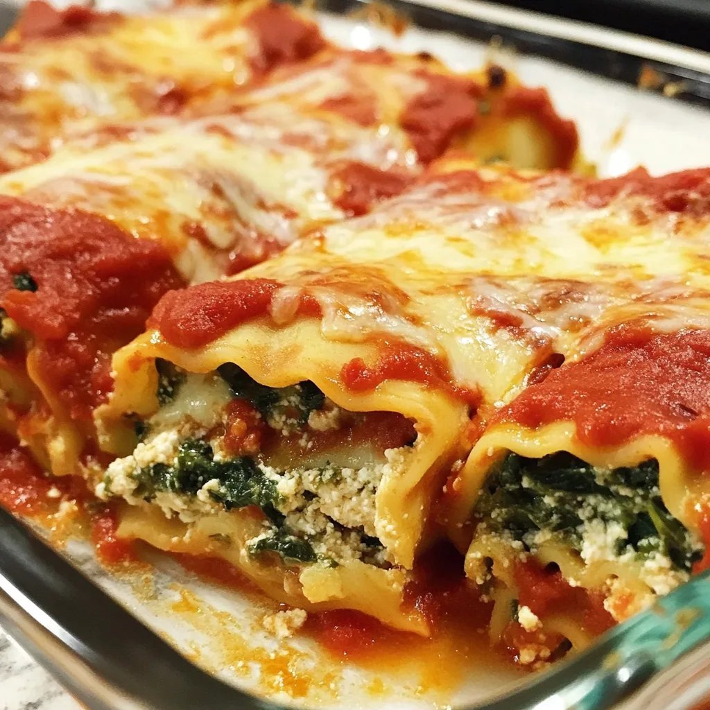 Rolinhos de Lasanha com Espinafre