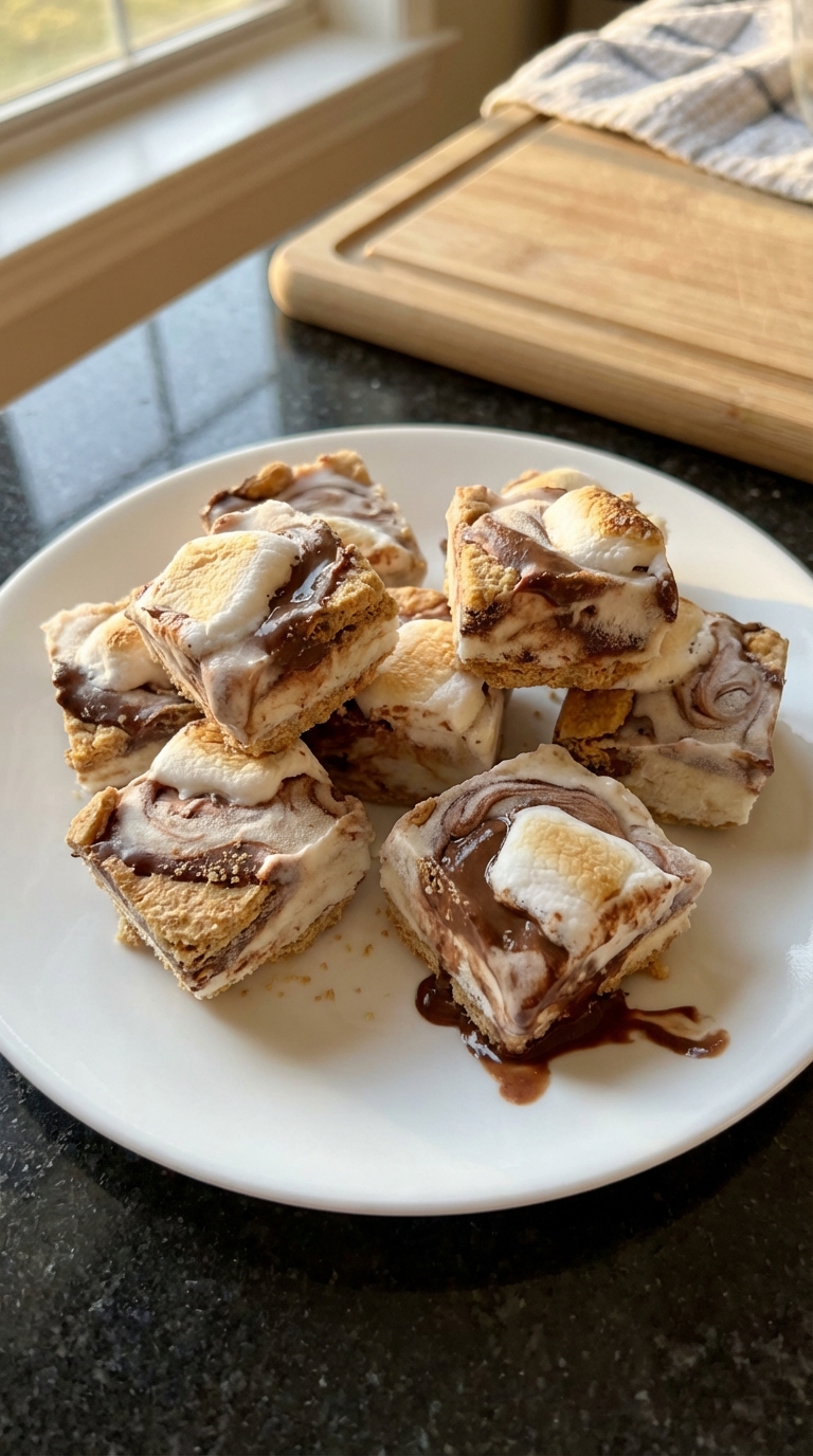 Picadas de iogurte congelado estilo s'mores