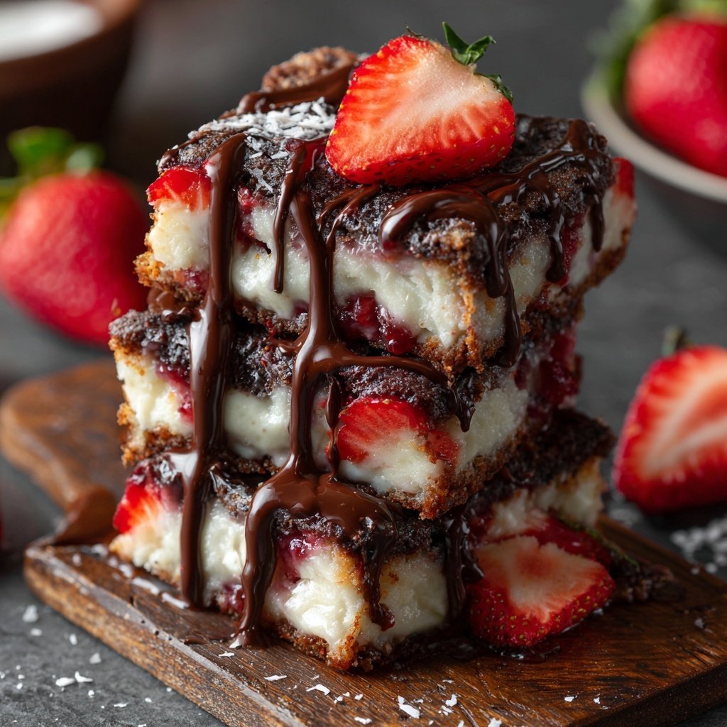 Picadas coco morango chocolate