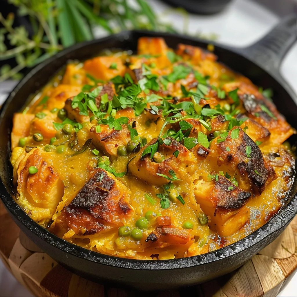 Abóbora recheada com frango cremoso