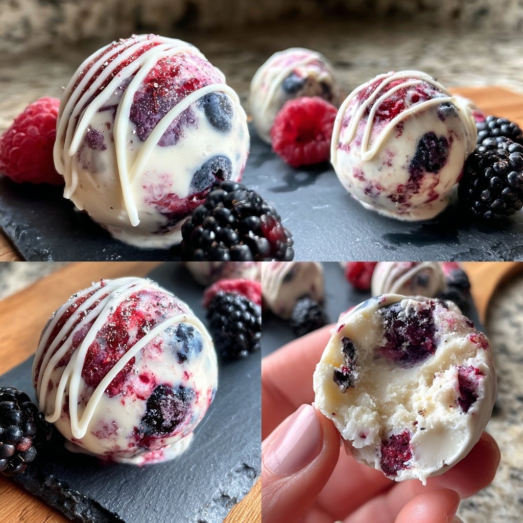 Bombas de frutas de iogurte congelado