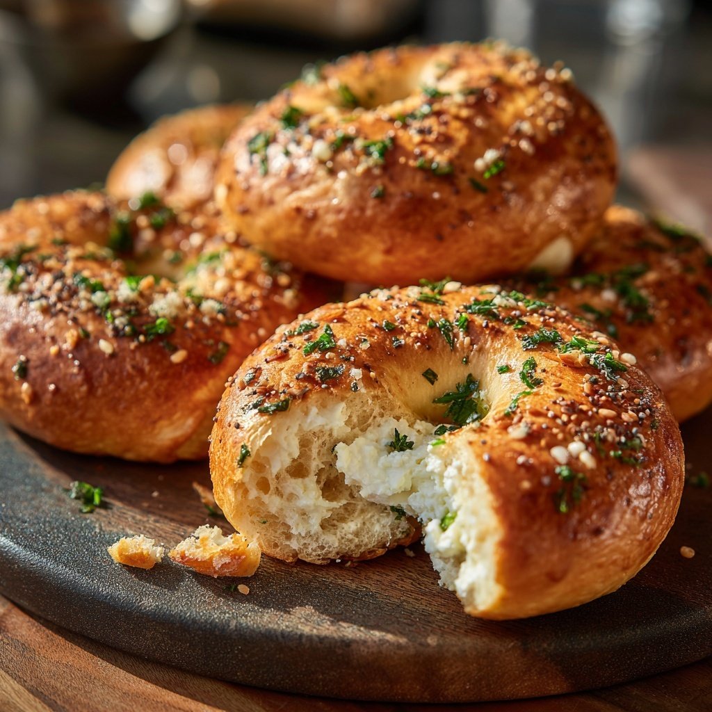 Bagels ensolarados de requesão