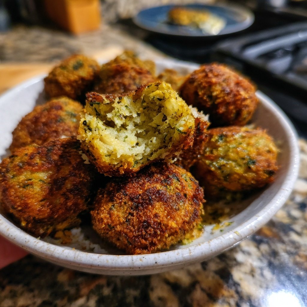 Bolinhos crocantes de abobrinha com molho